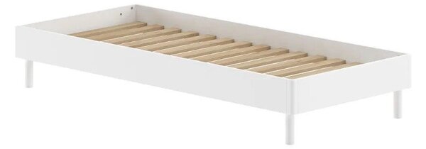 Bijeli krevet od masivne bukve bez uzglavlja s podnicom 90x200 cm Forrest – Vipack