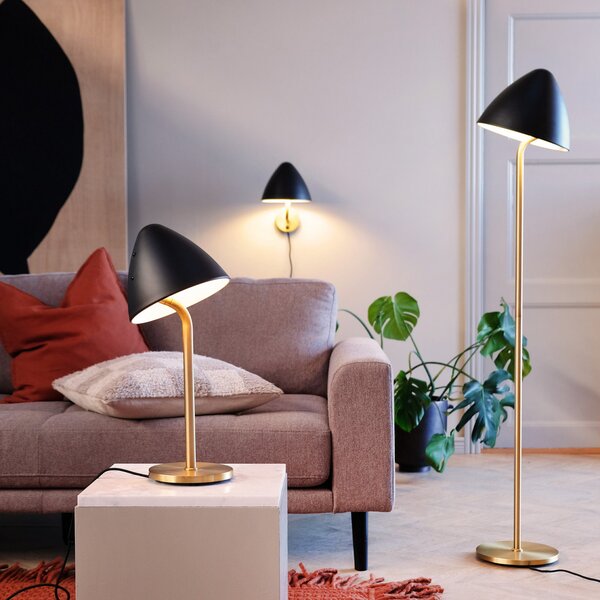 Podne Lampa Dyberg Larsen, Oulu, Crno, Dnevna soba, Metal, Dizajn