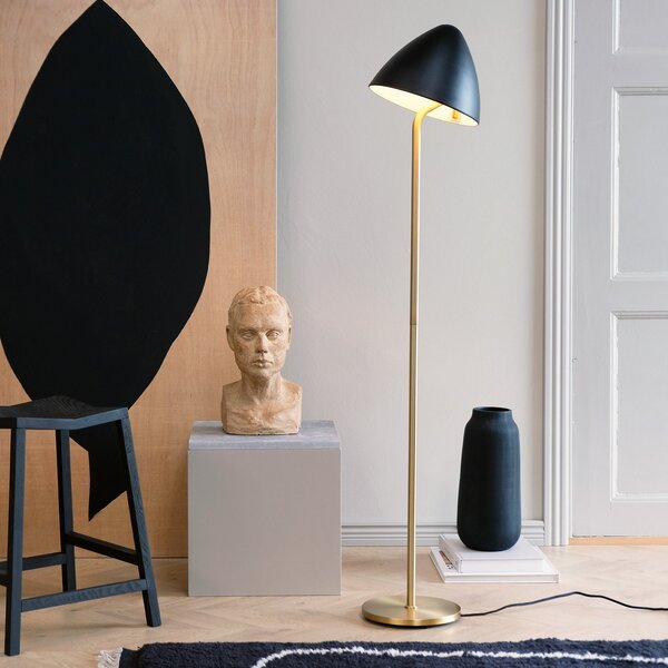 Podne Lampa Dyberg Larsen, Oulu, Crno, Dnevna soba, Metal, Dizajn