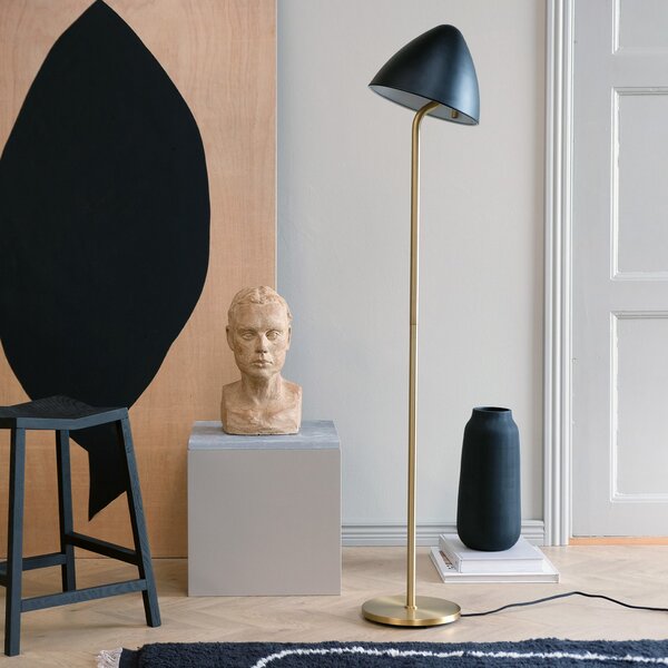 Podne Lampa Dyberg Larsen, Oulu, Crno, Dnevna soba, Metal, Dizajn
