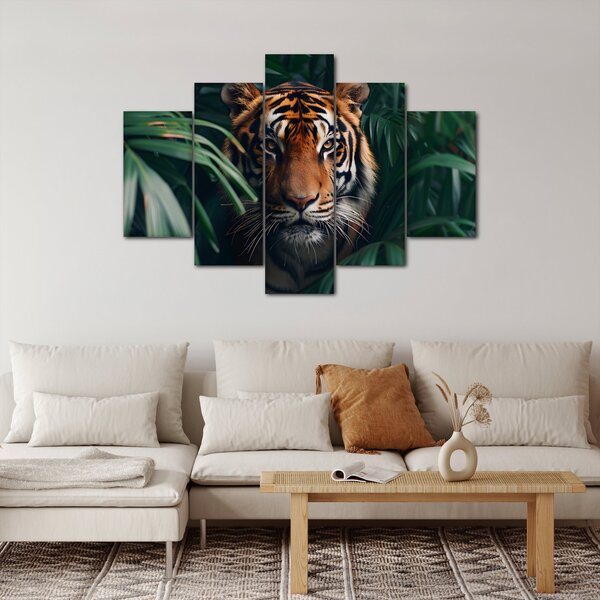 Slika - Portret tigra u džungli (150x105 cm)