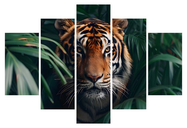 Slika - Portret tigra u džungli (150x105 cm)