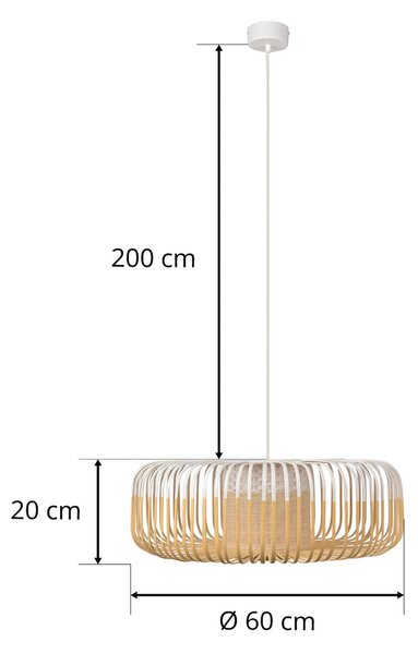 Viseće Svjetiljka Forestier, Bamboo Light XL, prigušiv, Bijela, Dnevna soba, Bambus, Dizajn