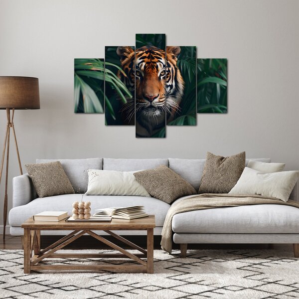 Slika - Portret tigra u džungli (150x105 cm)