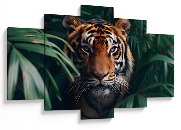 Slika - Portret tigra u džungli (150x105 cm)