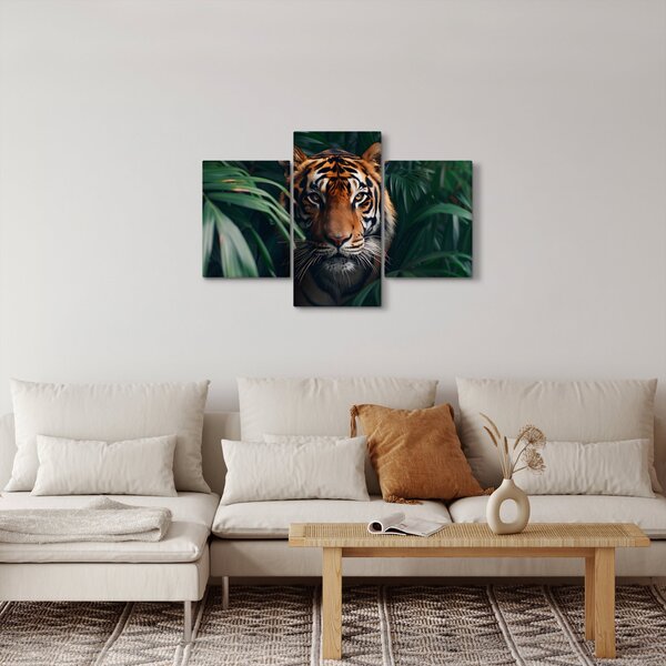 Slika - Portret tigra u džungli (90x60 cm)