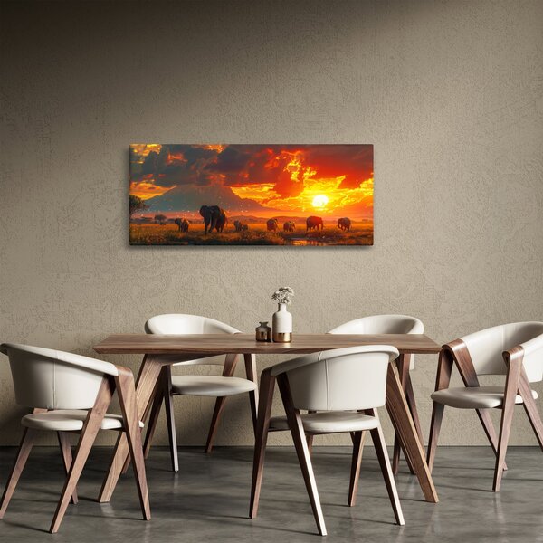 Slika - Krdo slonova (120x50 cm)