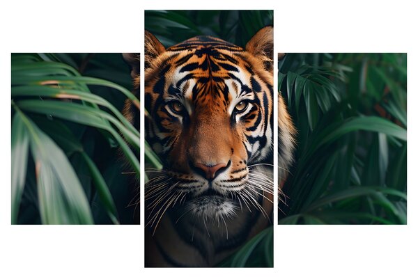 Slika - Portret tigra u džungli (90x60 cm)