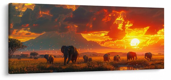 Slika - Krdo slonova (120x50 cm)
