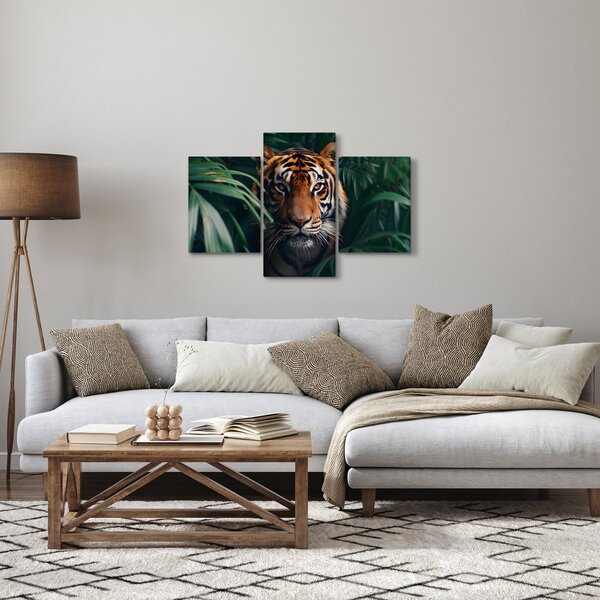 Slika - Portret tigra u džungli (90x60 cm)