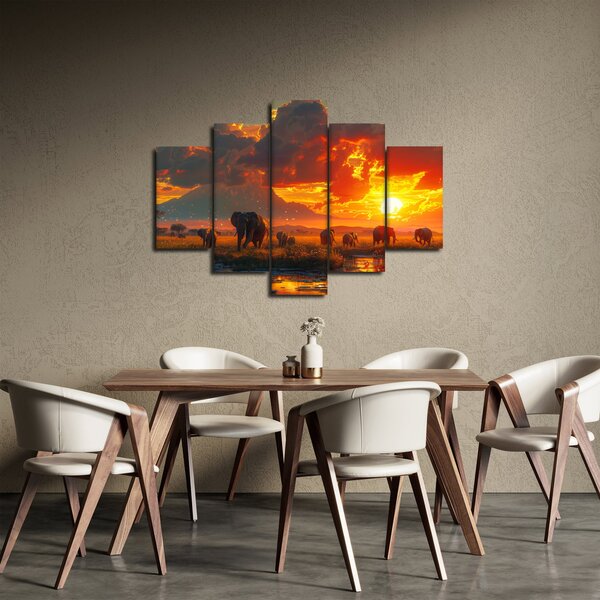 Slika - Krdo slonova (150x105 cm)