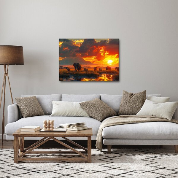 Slika - Krdo slonova (70x50 cm)