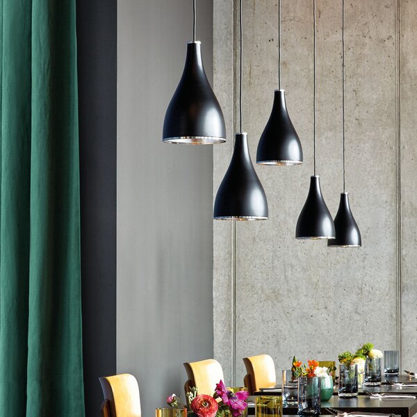 Viseće Svjetiljka Serien Lighting, One Eighty Suspension Adjustab, prigušiv, Crno, Dnevna soba, Metal, Dizajn