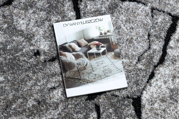 Tepih moderna COZY 8985 Brick asfaltiranje, kamen - Strukturne, dvije razine flora Siva