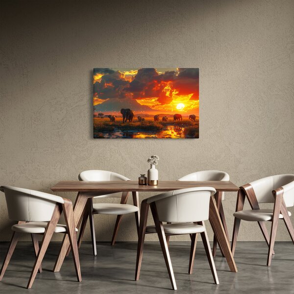 Slika - Krdo slonova (90x60 cm)