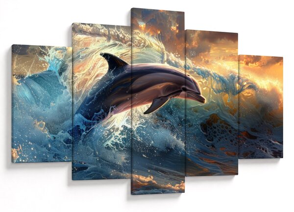 Slika - Delfin, ilustracije (150x105 cm)