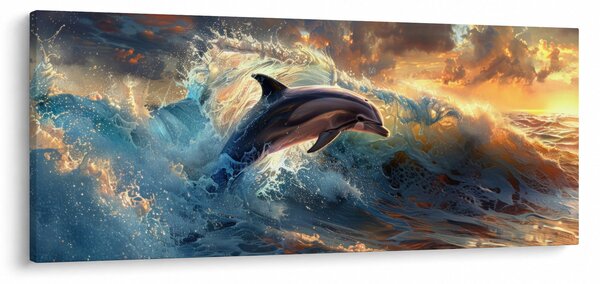 Slika - Delfin, ilustracije (120x50 cm)