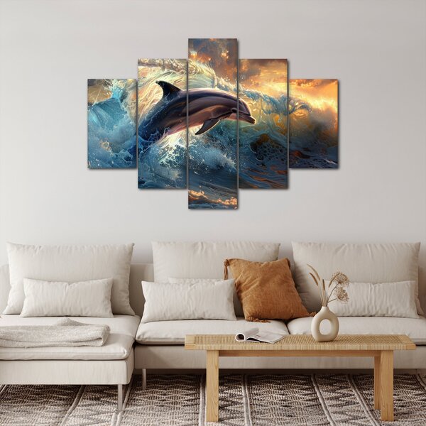 Slika - Delfin, ilustracije (150x105 cm)