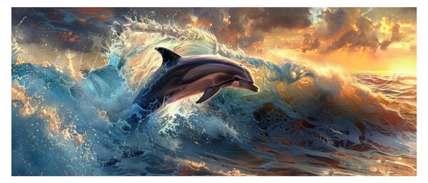 Slika - Delfin, ilustracije (120x50 cm)