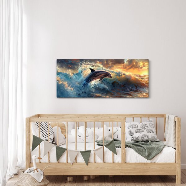 Slika - Delfin, ilustracije (120x50 cm)