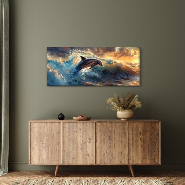 Slika - Delfin, ilustracije (120x50 cm)