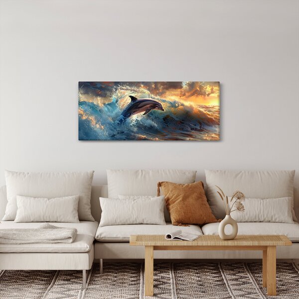 Slika - Delfin, ilustracije (120x50 cm)