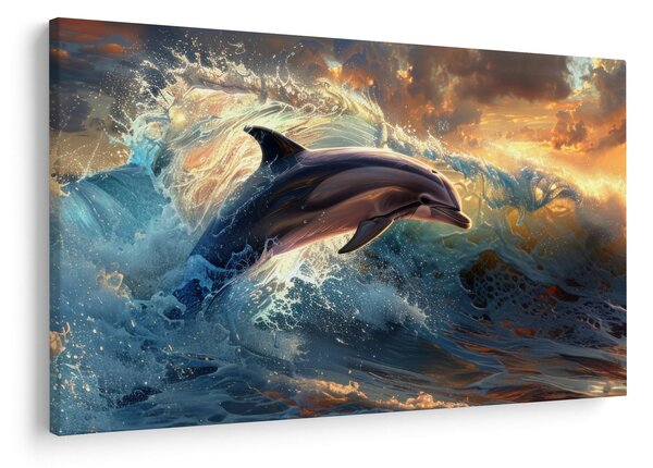 Slika - Delfin, ilustracije (90x60 cm)