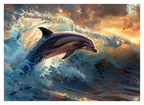 Slika - Delfin, ilustracije (70x50 cm)