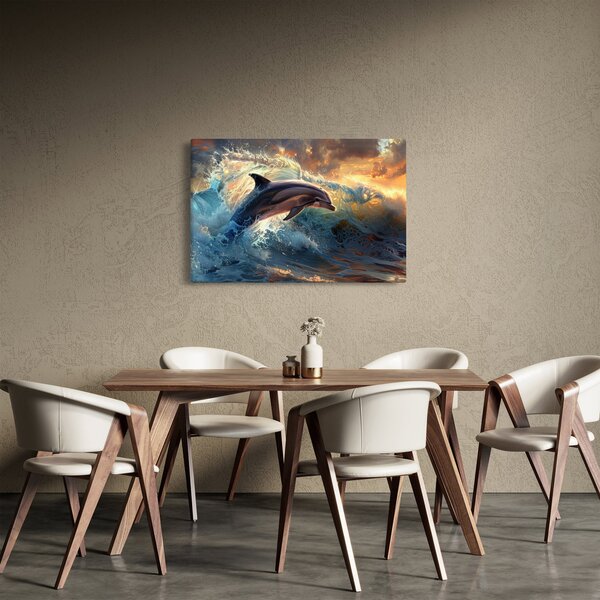 Slika - Delfin, ilustracije (90x60 cm)