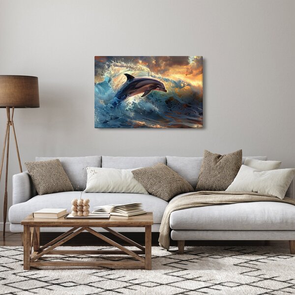 Slika - Delfin, ilustracije (90x60 cm)