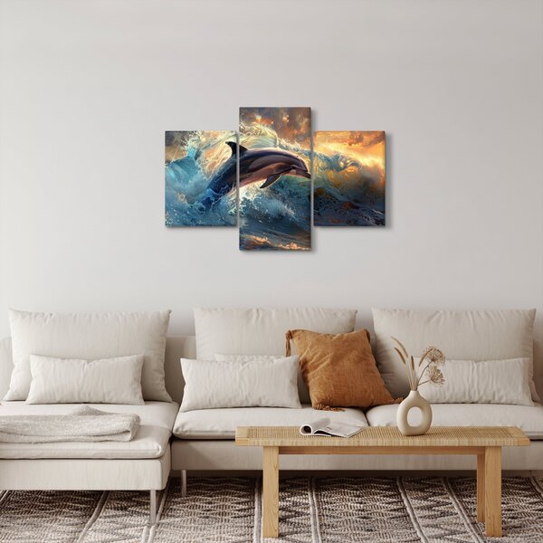 Slika - Delfin, ilustracije (90x60 cm)