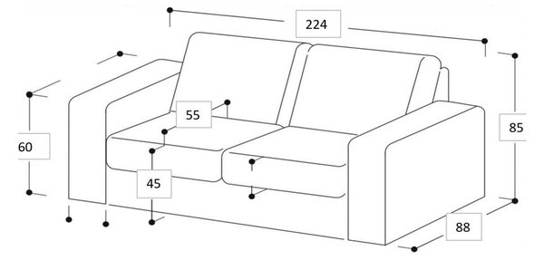 Bijela/bež sofa 224 cm Copenhagen – Scandic