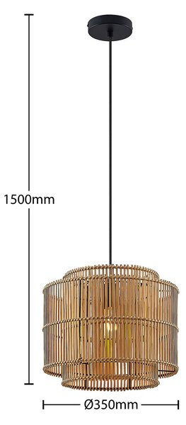 Viseće Svjetiljka Lindby, Bridga, prigušiv, Drvo, Dnevna soba, Bambus, Boho