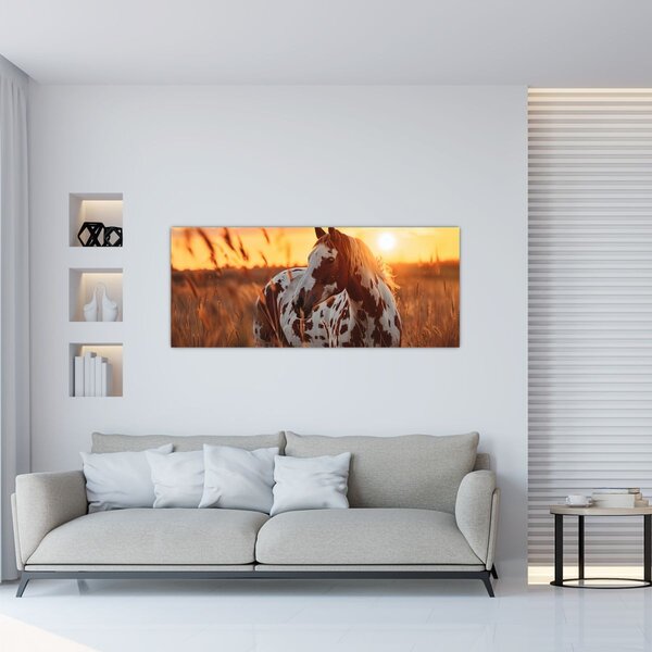 Slika - Konj pri zalasku sunca (120x50 cm)
