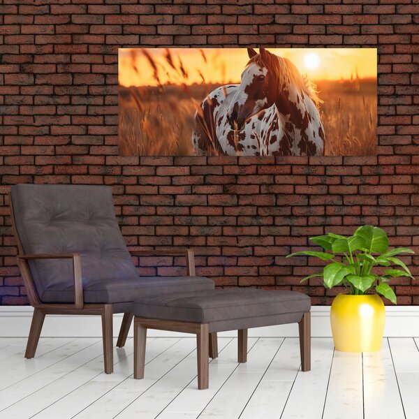 Slika - Konj pri zalasku sunca (120x50 cm)