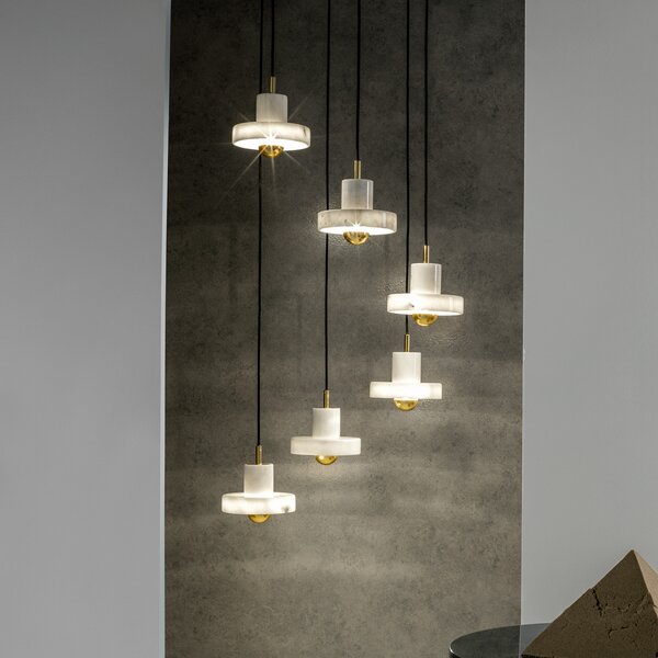 Viseće Svjetiljka Tom Dixon, Stone, prigušiv, Bijela, Dnevna soba, Mramor, Dizajn