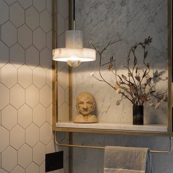 Viseće Svjetiljka Tom Dixon, Stone, prigušiv, Bijela, Dnevna soba, Mramor, Dizajn