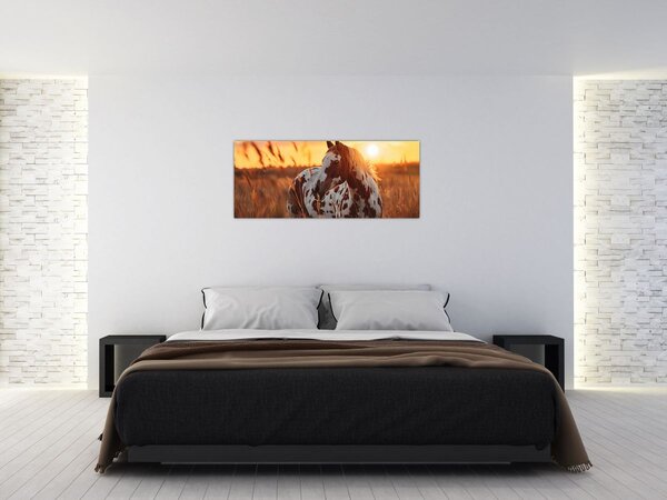 Slika - Konj pri zalasku sunca (120x50 cm)