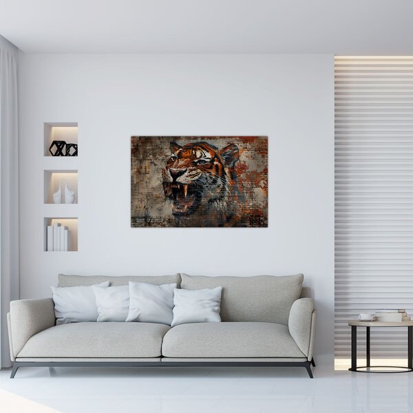 Slika - Tigar od cigle (90x60 cm)