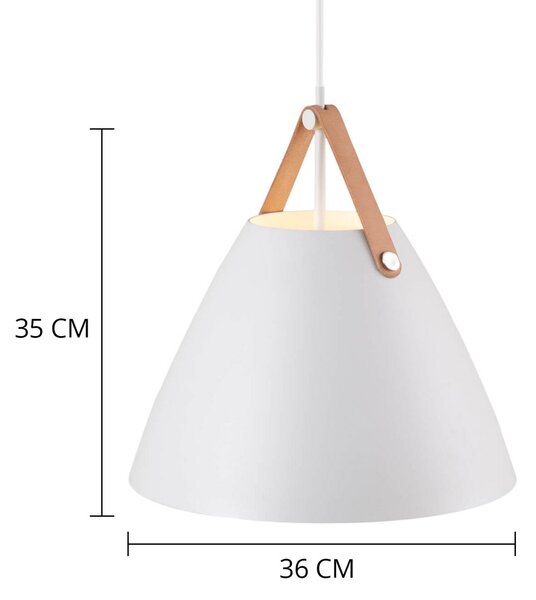 Viseće Svjetiljka DFTP by Nordlux, Strap 36, prigušiv, Bijela, Dnevna soba, Metal, Moderan