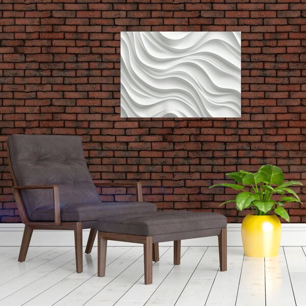 Slika - 3D bijeli valovi (70x50 cm)