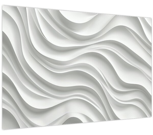 Slika - 3D bijeli valovi (90x60 cm)