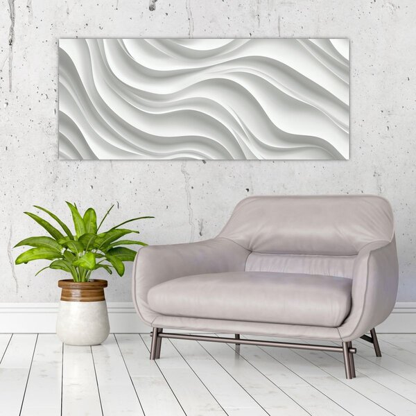Slika - 3D bijeli valovi (120x50 cm)