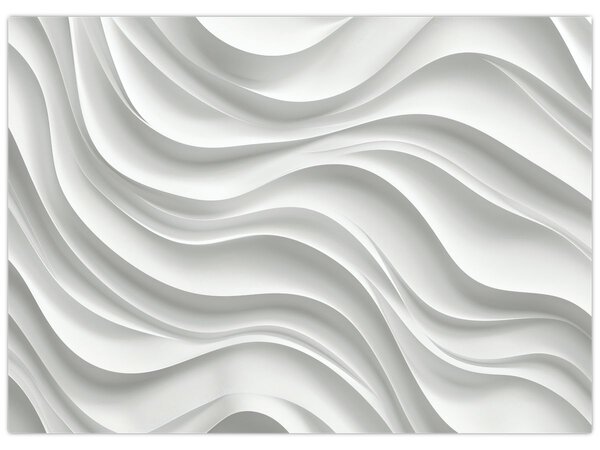 Slika - 3D bijeli valovi (70x50 cm)