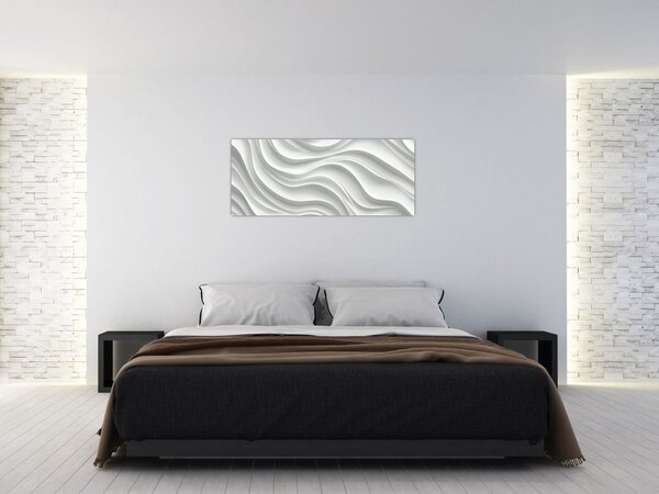 Slika - 3D bijeli valovi (120x50 cm)