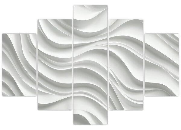 Slika - 3D bijeli valovi (150x105 cm)