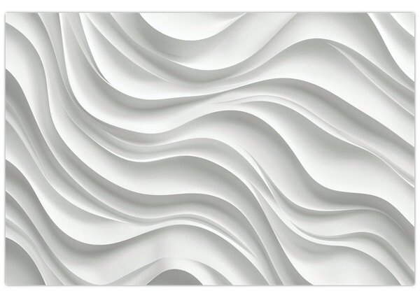 Slika - 3D bijeli valovi (90x60 cm)