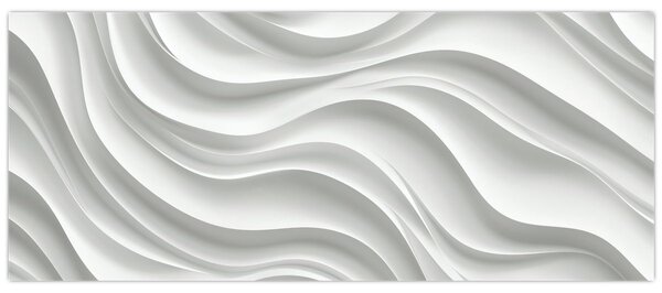 Slika - 3D bijeli valovi (120x50 cm)