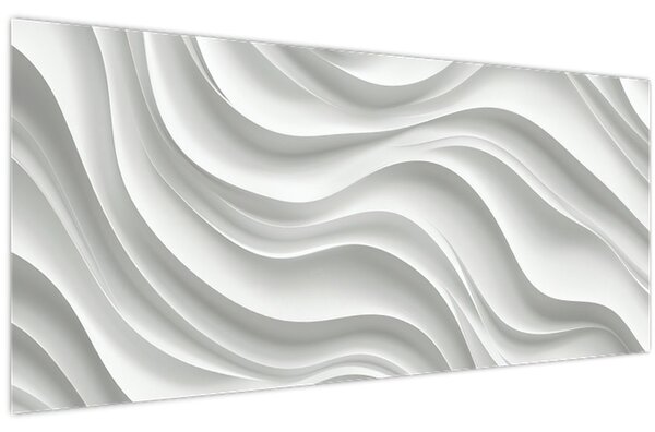 Slika - 3D bijeli valovi (120x50 cm)