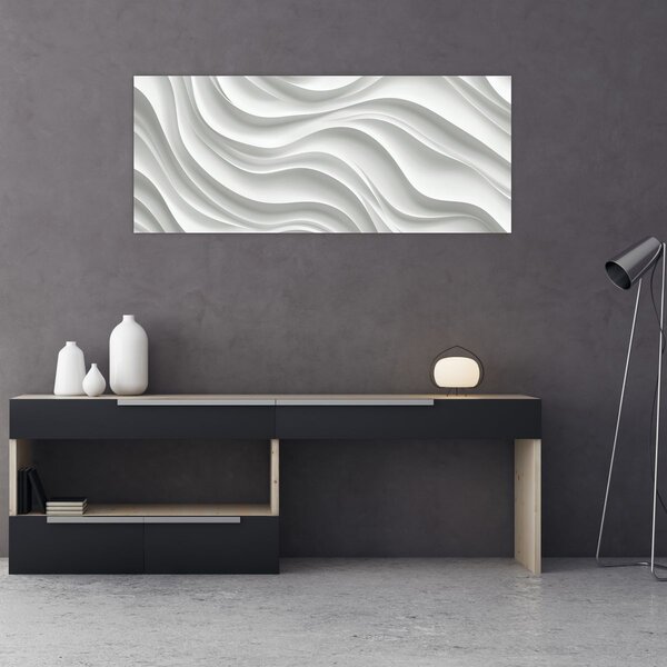 Slika - 3D bijeli valovi (120x50 cm)